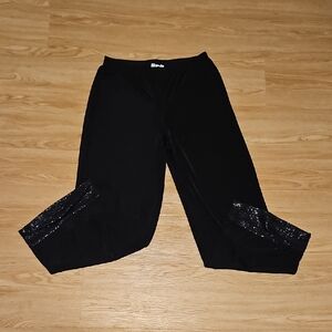 Chaus Black Sheer Pants with Sequin Detail